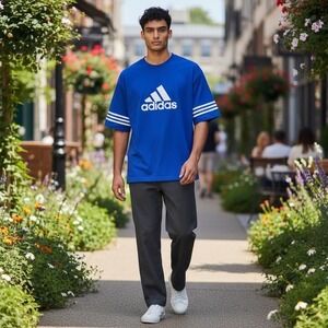 Adidas Men's Royal Blue short sleeve Jersey L in Climalite material L ( A-039)